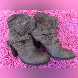 Not rated brown rhinestone embellished heel booties